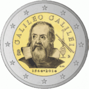 2 EURO 2014 Galileo Galilei UNC Italië